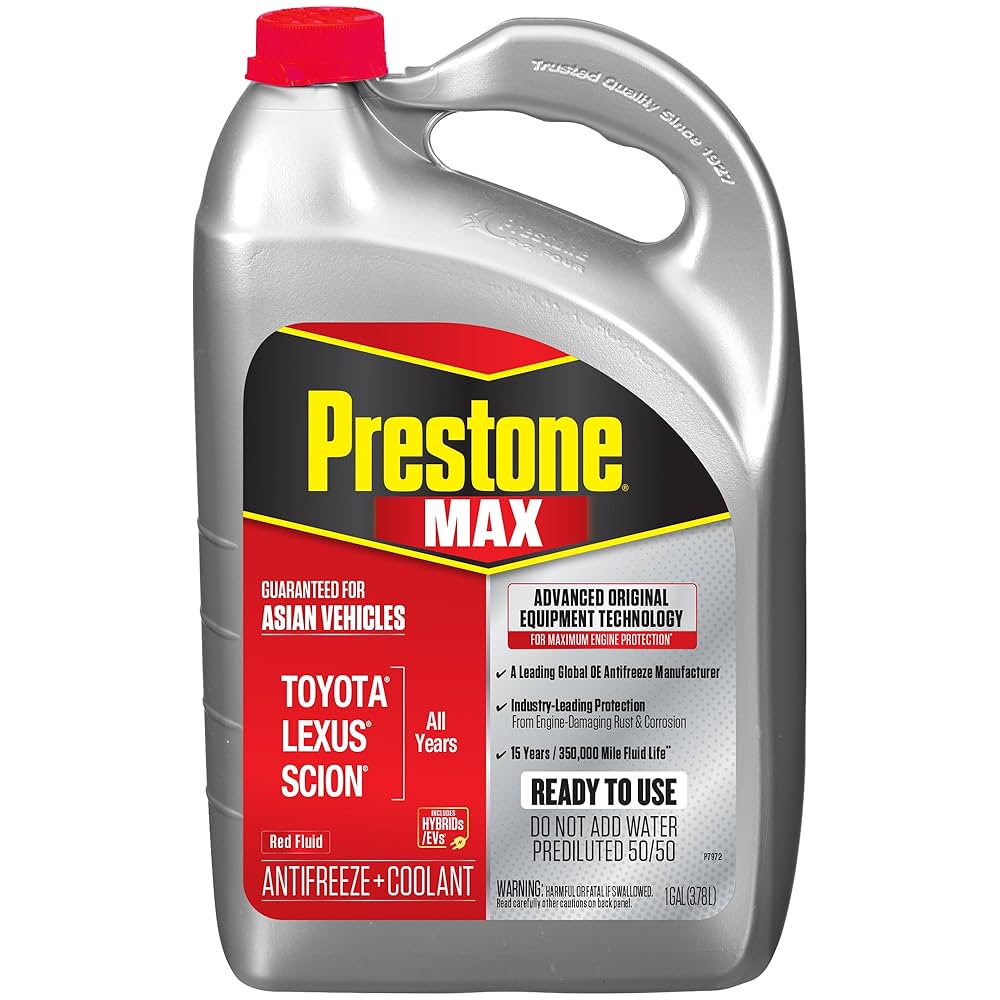 Amazon.com: Prestone MAX Asian Red 50/50 Antifreeze